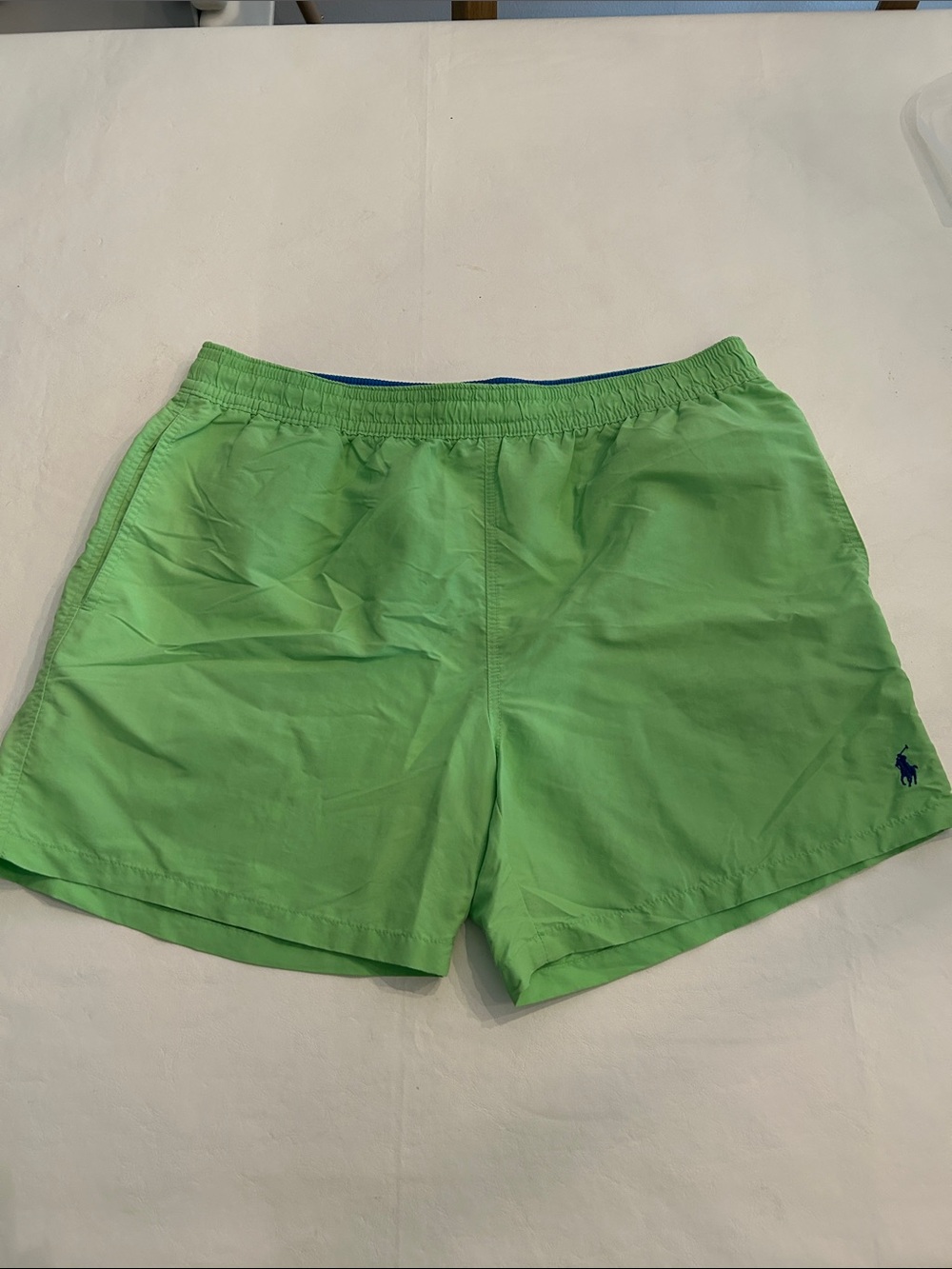 Ralph Lauren Lime Green Men's Swim Shorts with Navy Pony